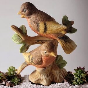 Charming Brown and Yellow Bird Figurine